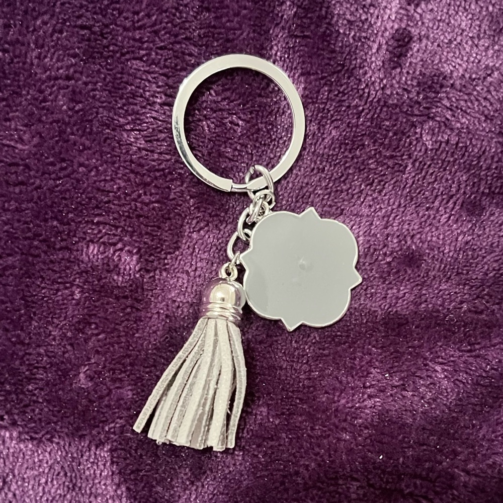 Gray Tassel Keychain